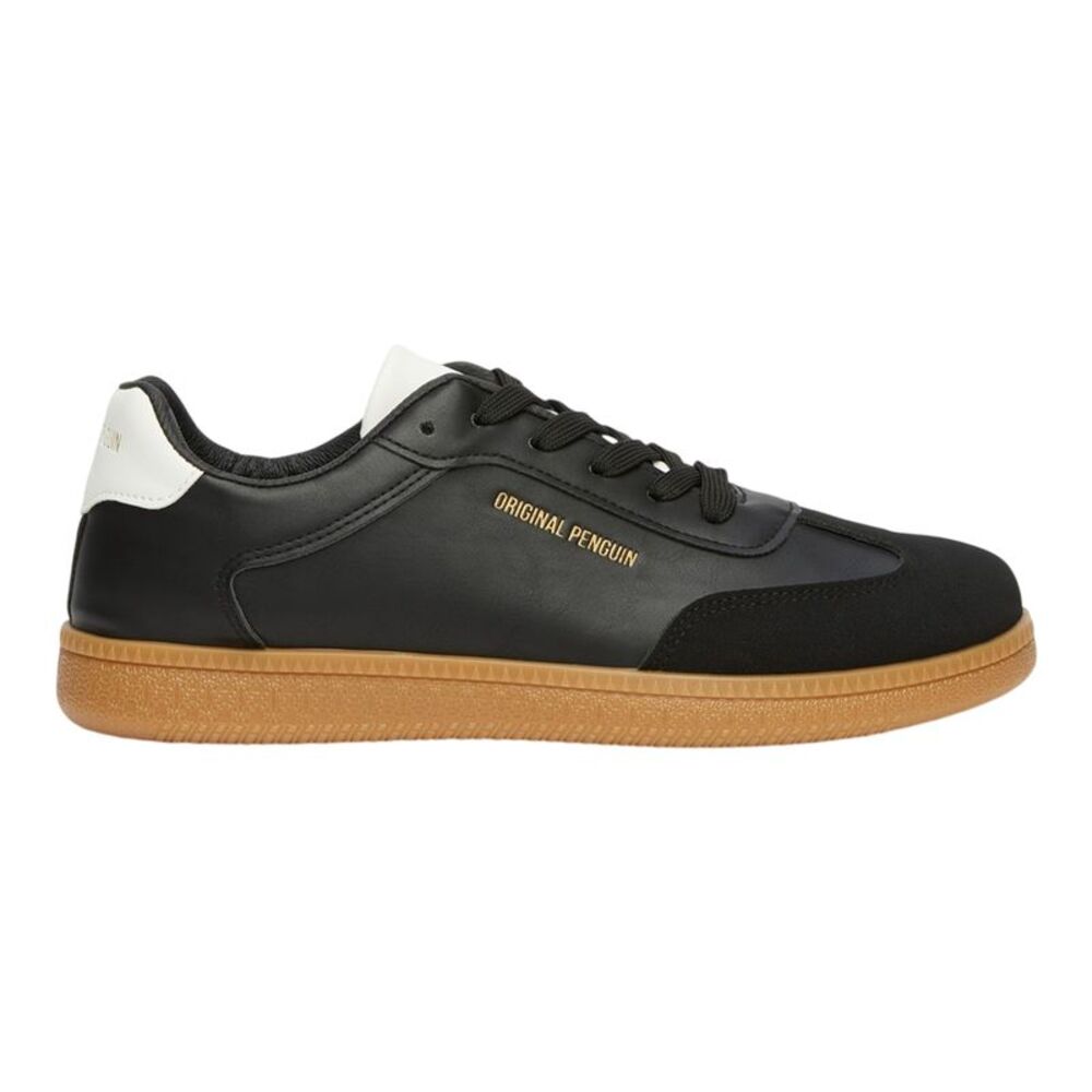 Original Penguin Mens Retro Round Toe Flat Sneakers / Black